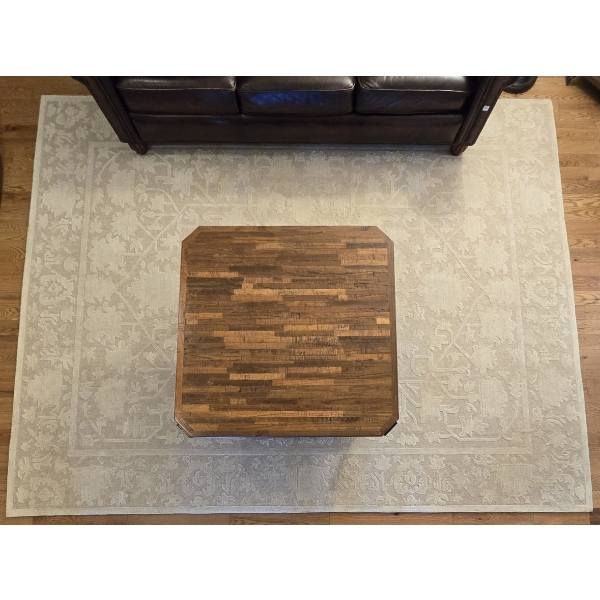 Cream Textured Rug with Pad 8x10