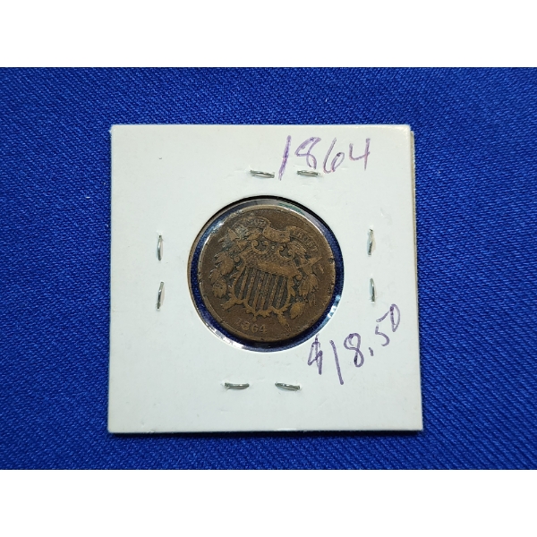United States 1864 Two Cent Piece Large Motto