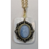 Image 3 : Vintage Art Deco Style 16" Necklace With Beautiful Blue Stone Pendant