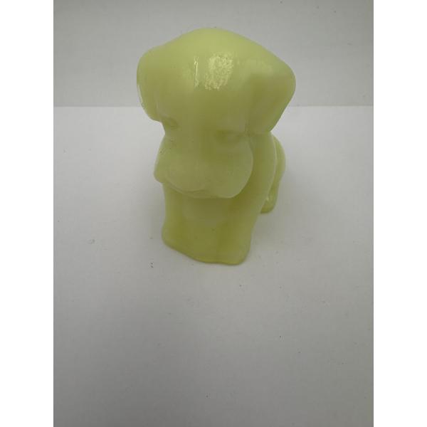 Adorable Degenhart Uranium Glass Dog Figurine - Lite Daffodil - ~2.5 inches