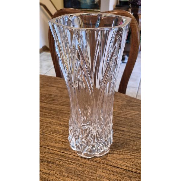 Single Heavy Crystal Vase - 12" Tall by 5 1/2" Wide - perfect