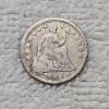 Image 1 : 1857 90% Silver Seated Liberty Half-Dime FV: $.05