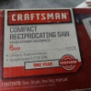 Image 2 : Craftsman Electric Reciprocating Saw / Sawzall Tested & Working