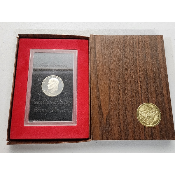 1971-S 40% Silver Eisenhower Proof Dollar - U.S. Mint Brown Ike Box