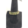 Image 1 : Tests As 14K Yellow Gold Wide Band Ring With Green Gemstones - Size 6 - Weight: 4.8g