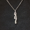 Image 2 : Incredible 14K White Gold Multi-Stone Diamond Vertical Pendant Necklace - 18" - TW: 3.0g