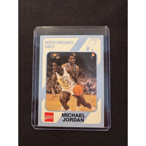 1989 Michael Jordan Coca-Cola College Basketball Card in Protective Holder - Mint