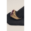 Image 2 : Men's Vintage 10K Yellow Gold Art Deco Ring With Ruby & Accent Diamonds - Size 11 - Weight: 9.2g