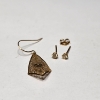 Image 4 : Vintage 14K Yellow Gold Stud Earring Set & One Loose Dangle Earring - TW: 0.7g
