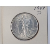 Image 6 : U.S 1946-D & 1947-D Walking Liberty 90% Silver Half Dollars - Amazing Condition - Face Value: $1.00