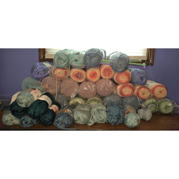 Huge Lot of Quality Yarn and 3 Huge Crochet Hooks