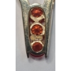 Image 7 : 14K Yellow Gold Split V Design Pendant With Orange Rose Cute Stones - Weight: 6.8g