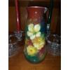 Image 6 : Group Lot - 3 Pcs - Superb "ROYAL BONN"  Hand Ptd Floral Vase & 2 Dbl Crystal Candle Holders