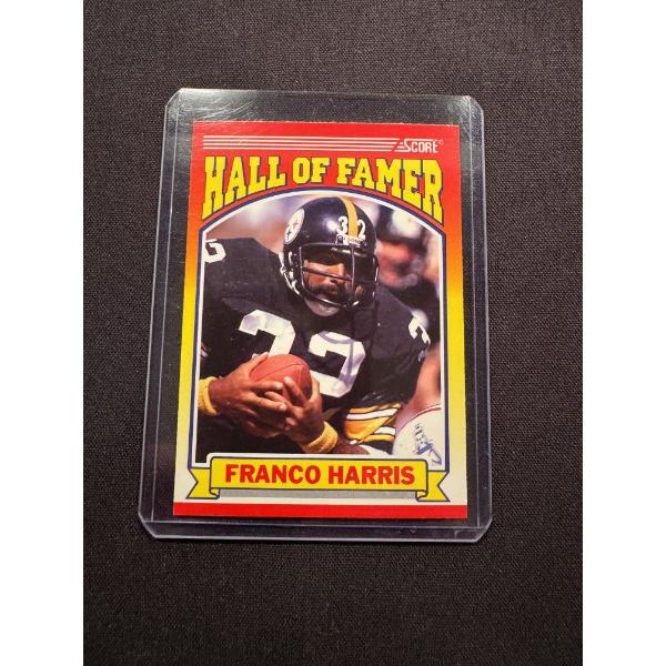1990 Score Hall of Famer Franco Harris Trading Card #595 - In Protective Holder - Mint Condition