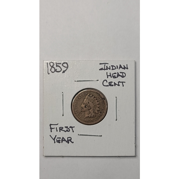 United States 1859 (First Year Minted) Indian Head Cent 