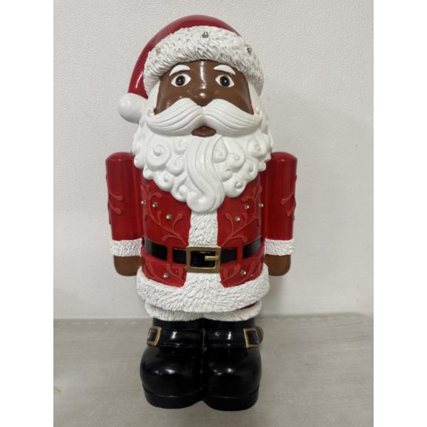 Large 18" African American Santa Claus Statue - Lights Up - Mint Condition