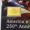 Image 2 : America's 250th Anniversary Commemorative Gold Card - 1/1000 oz .999 Gold  