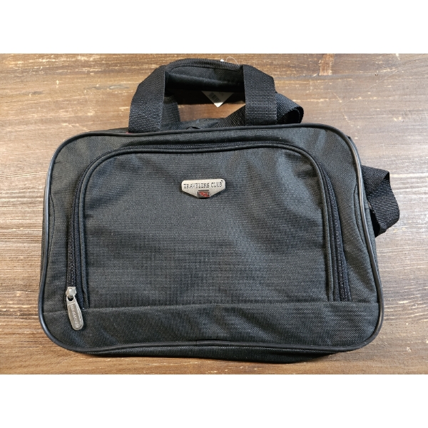 Black Travelers Club 14-inch Boarding Tote Bag with Zippered Compartments