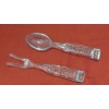 Image 3 : Elegant Set Of Crystal Glass Serving Fork & Spoon 10 Inches Length