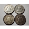 Image 3 : Four Benjamin Franklin 90% Silver United States Half Dollars ~ $2.00 Face Value