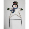 Image 2 : 3 Outdoor Metal Christmas/Holiday Snowmen Stakes - Approx. 19in Tall