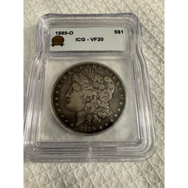 1889-O United States Morgan Silver Dollar - Graded ICG VF20 - Beautiful Coin