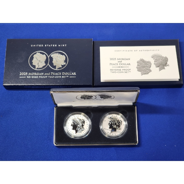 2025 U.S. Mint - Morgan and Peace Dollar Reverse Proof 2-Coin Set .999 Fine Silver - Incredible Set