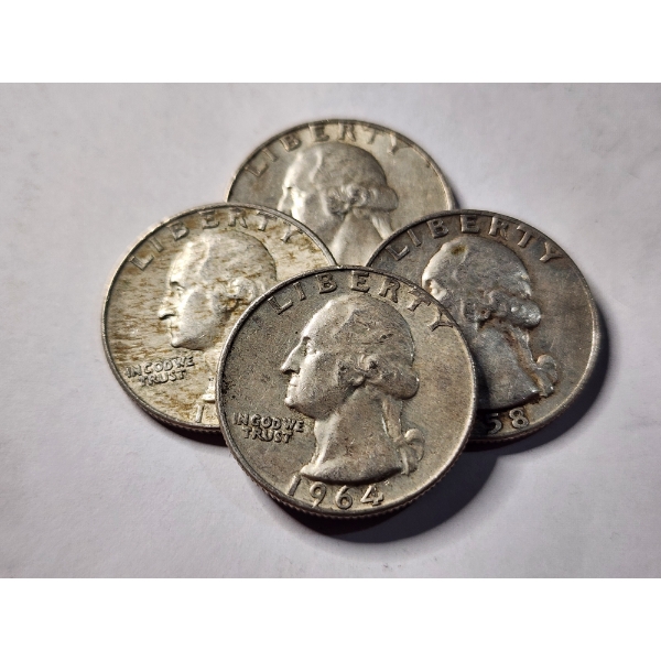 $1.00 Face Value in Assorted 90% Silver United States Washington Head Quarters 