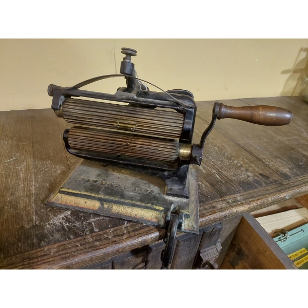 Antique Cast Steel " ca 1875  "CROWN"  Crank Fluter For Pleating Applications - Dress Making 