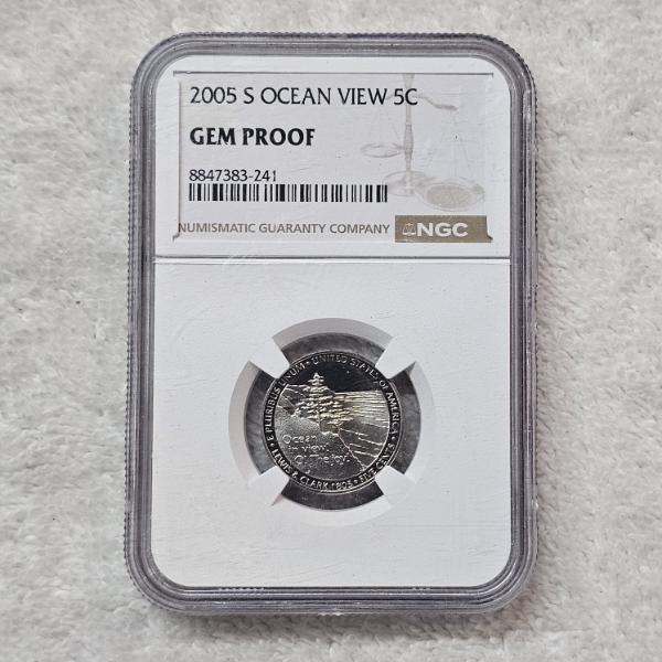 NGC Gem Proof 2005 S Ocean View 5C Jefferson Nickel