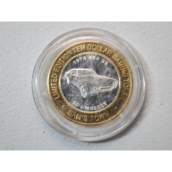 Limited Edition Ten Dollar Games Token From Sam's Town Casino ft. 1970's Muscle Car