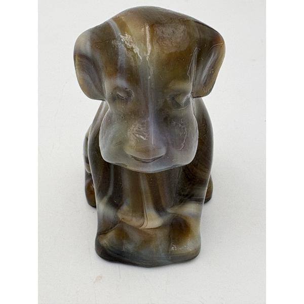 Adorable Degenhart Vintage Glass Dog Figurine- Dapper Gray Slag