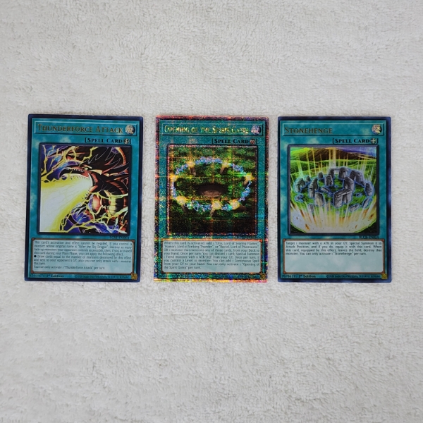 Three Assorted Holo Magic Yu-Gi-Oh Trading Cards!