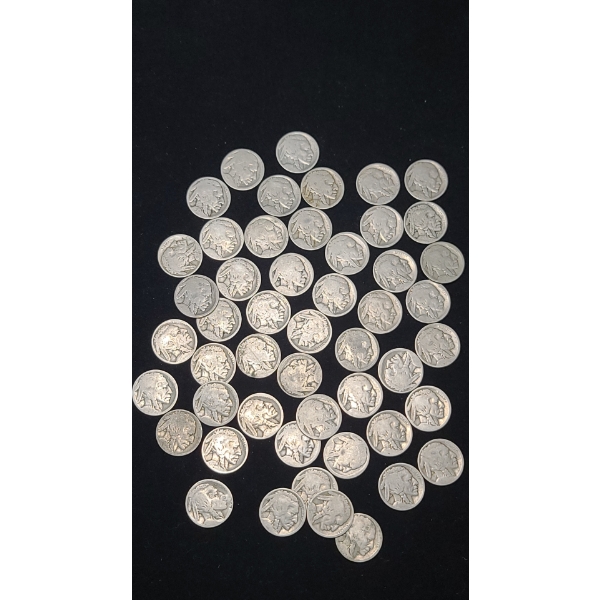 Unknown Years Buffalo Nickels - Face Value: $2.50