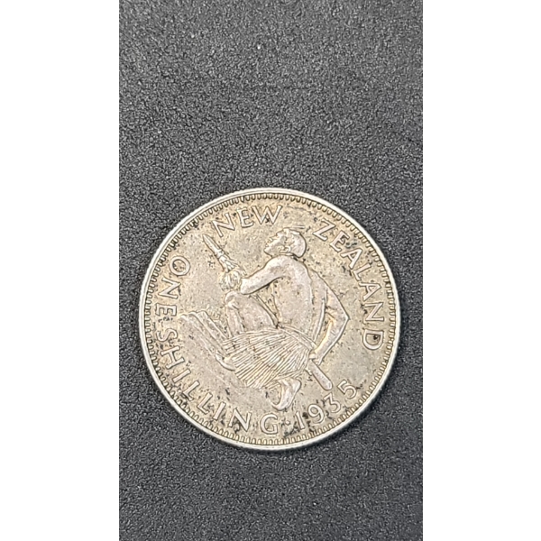 New Zealand 1935 One Shilling 50% Silver - ASW: 0.0908oz
