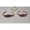 Image 2 : (2) Copper Southwestern Cuff Style Bracelets & Smoky Quartz Gemstone - Copper Weight: 10.4g