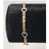 Image 1 : 10K Yellow Gold 7" Nugget Style Heart Bracelet - Weight: 4.3g
