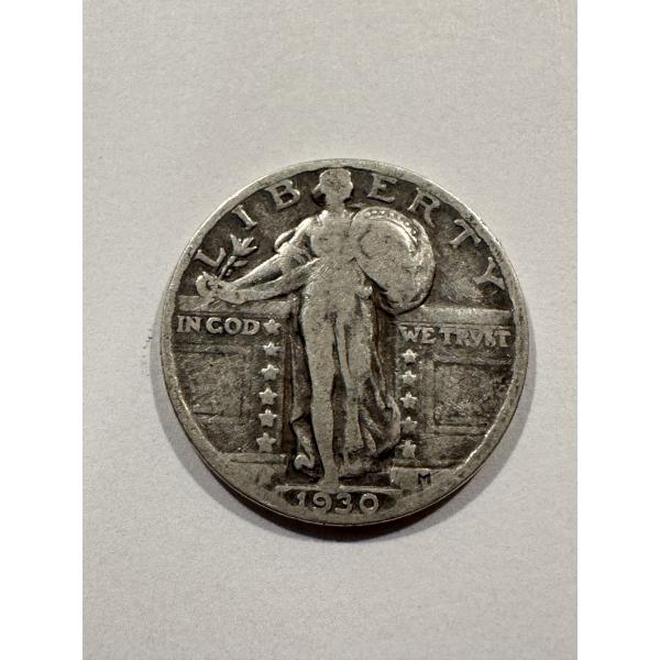 1930 United States Standing Liberty Silver Quarter - Beautiful Piece of History