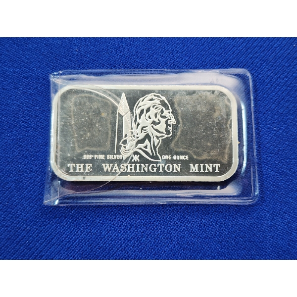 The Washington Mint One Ounce .999 Fine Silver Bar 