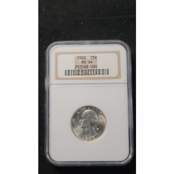 NGC 1960 MS 66 90% Silver Washington Quarter 