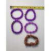 Image 4 : Lot of 5 Fashion Bracelets: x4 Purple Beaded, and x1 Red/Orange Cluster