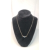 Image 1 : 14K Yellow Gold 17" Herringbone Necklace With Blue Topaz & Diamonds - Weight: 4.8g
