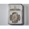Image 1 : 1877 90% Silver Morgan Dollar Graded NGC MS 63