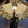 Image 3 : Tiffany-Style Stained Glass Table Lamp (25" Tall)