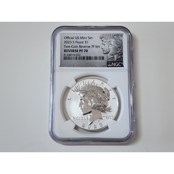 NGC GRADED REVERSE PF 70 Official Mint Set 2023-S .999 Fine Silver Peace Dollar