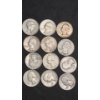 Image 1 : Assorted Years/Mint Marks Washington 90% Silver Quarters - Face Value: $3.00