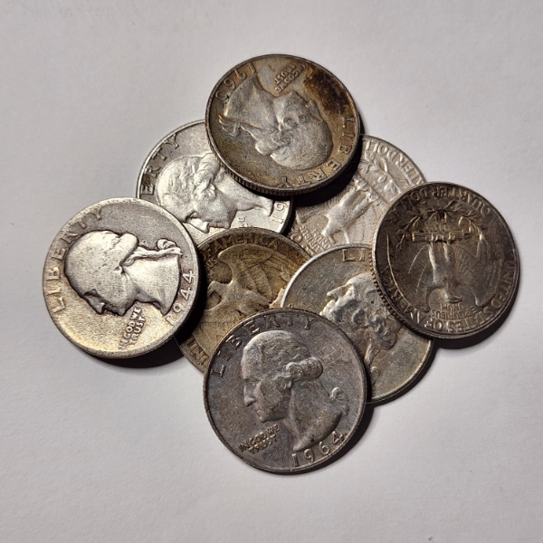 $2.00 Face Value in Assorted 90% Silver United States Quarters 