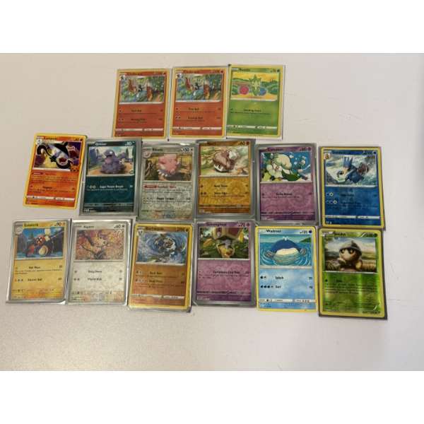 15 Pokémon Cards - Includes 035/202 Cinderace Rare (2) - Roselia 014/196 - Nacli 101/182 - Cottonee 