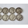 Image 3 : x10 Assorted Years & Mint Marks U.S. 90% Silver Mercury Dimes FV: $1.00