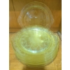 Image 1 : Antique 9 Pcs "Cameo / Ballerina" Depression Glass Cake Plates -  Also Known As "Dancing Girl" 